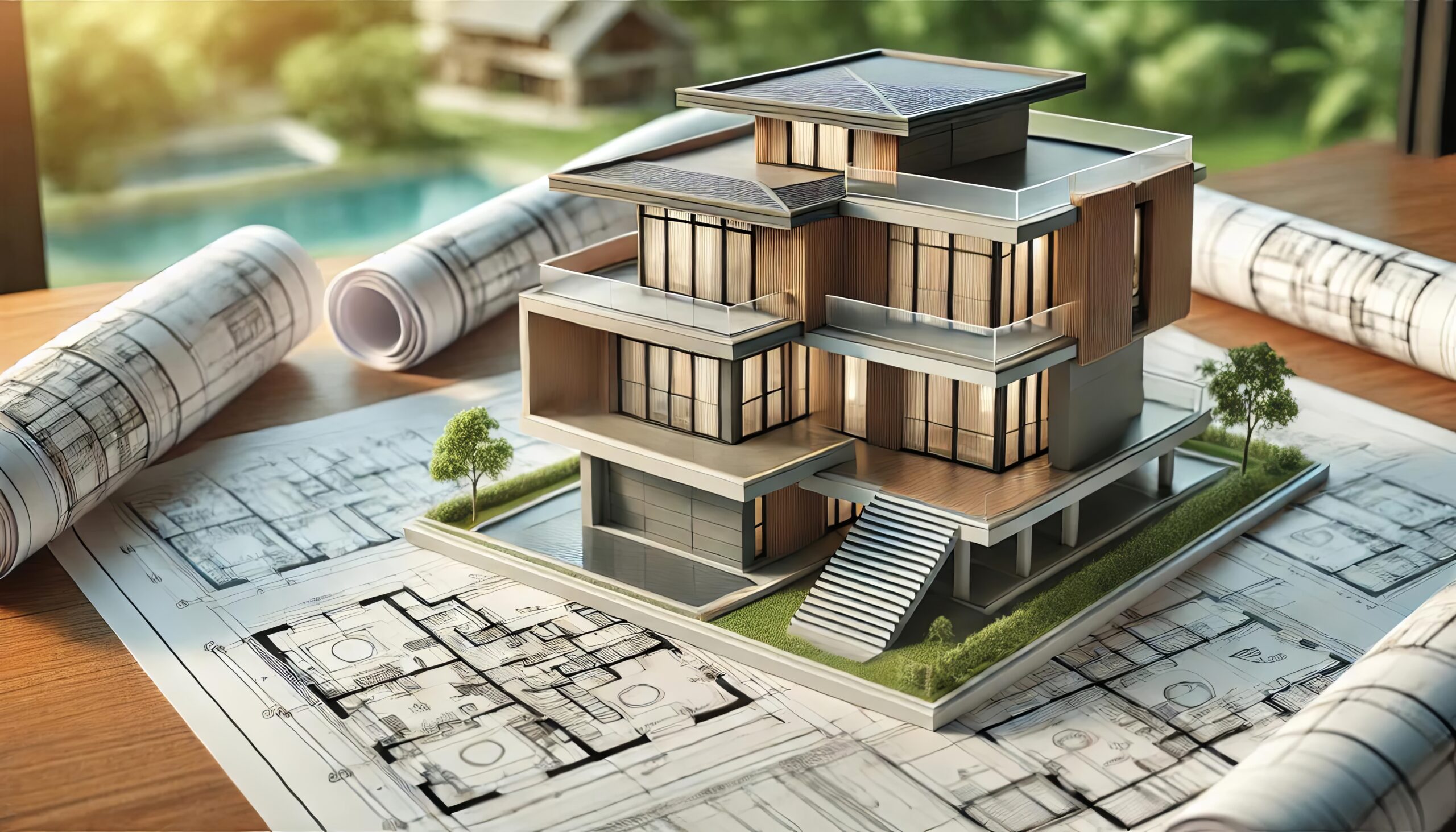 modelo arquitectonico realista en planos diseno de casas modernas presentacion de bienes raices scaled